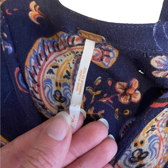 Free People | Just The Two of Us Babydoll Paisley Tunic Top Mini Dress Crochet - Picture 8 of 8